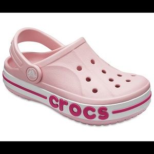 Crocs Kids Bayaband Clog, Size C 10, Pink & White